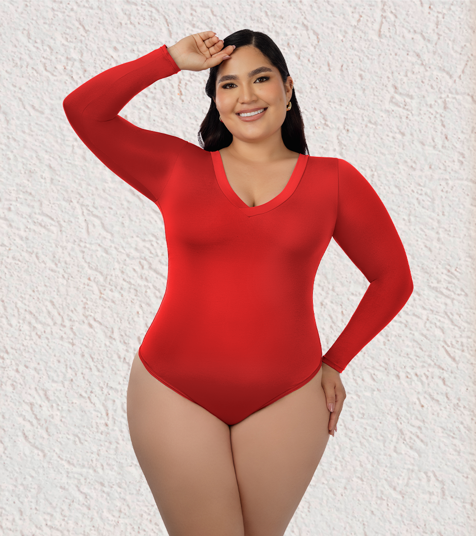 Body Control Escote En V ⭐ Rojo Plus