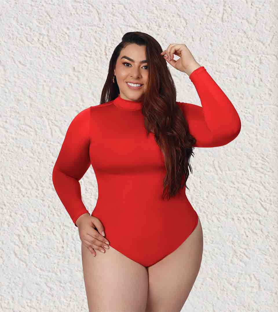 High Neck Control Bodysuit ⭐ Black Plus