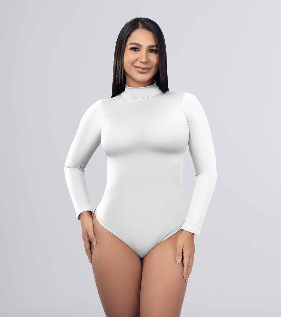 White High Neck Control Bodysuit
