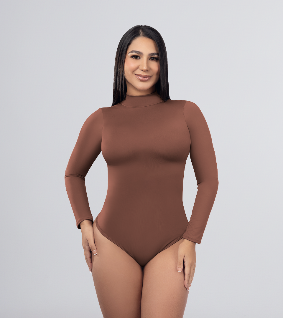Black High Neck Control Bodysuit