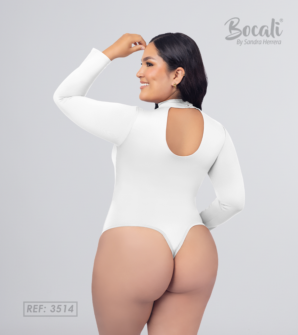 High Neck Control Bodysuit ⭐ White Plus