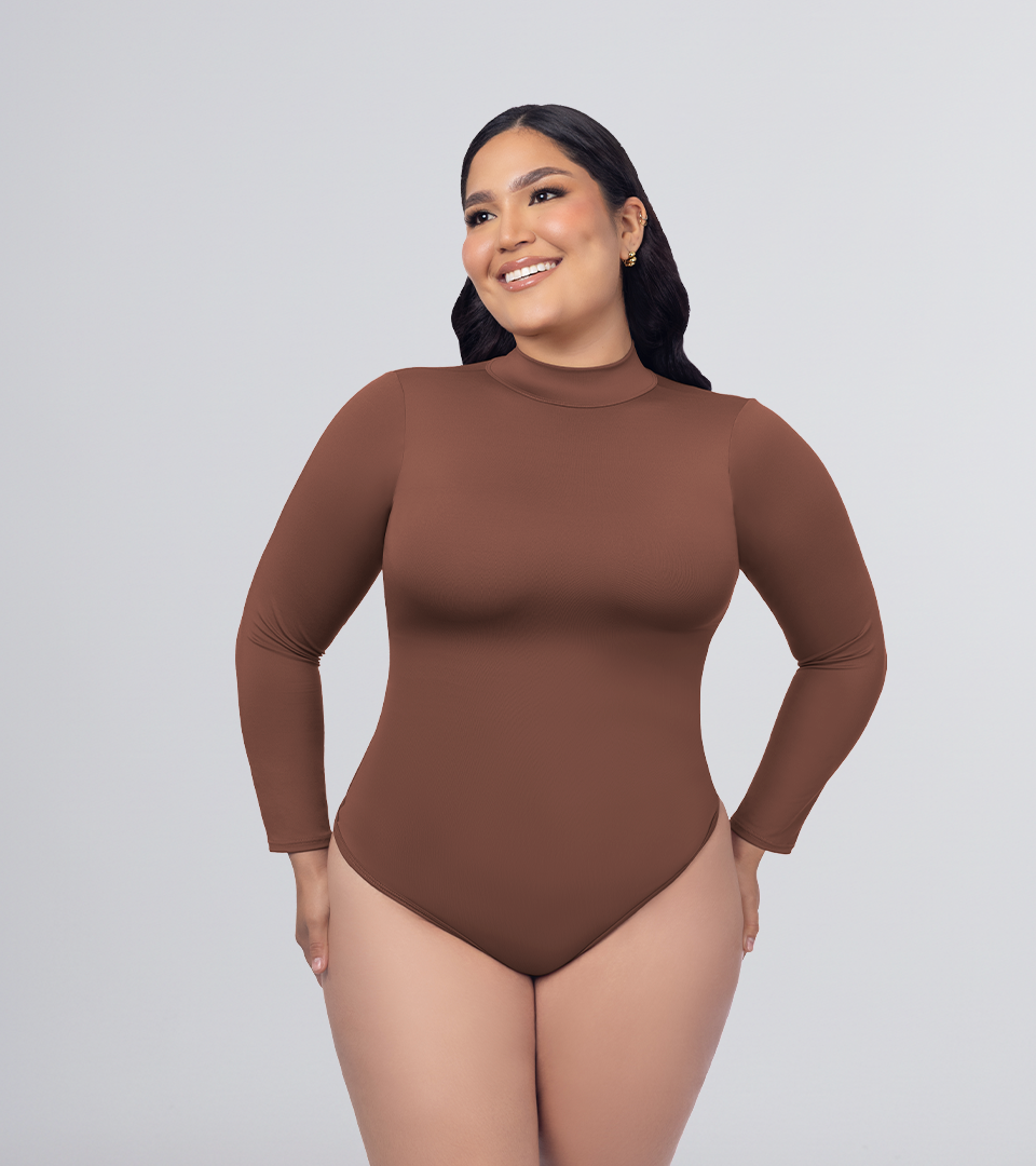 High Neck Control Bodysuit ⭐ Black Plus