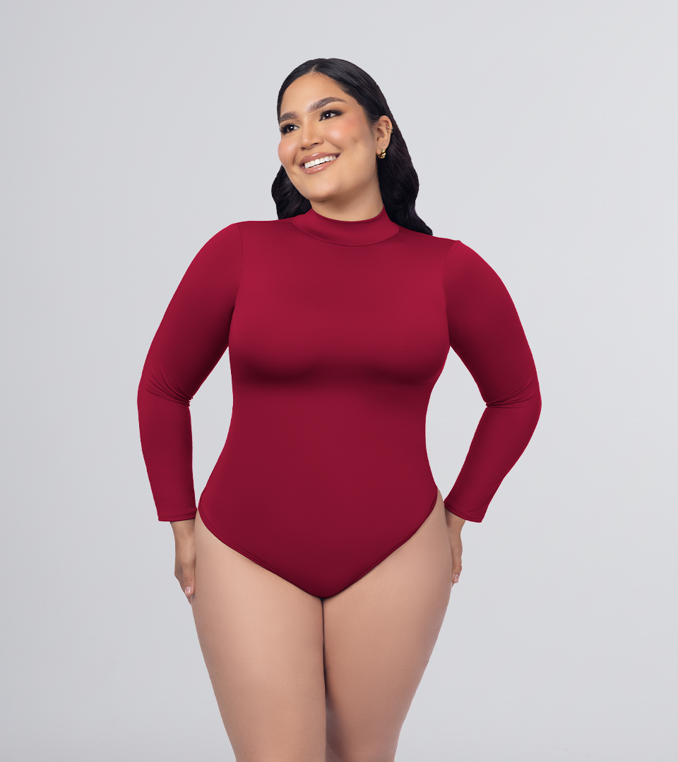 High Neck Control Bodysuit ⭐ Black Plus