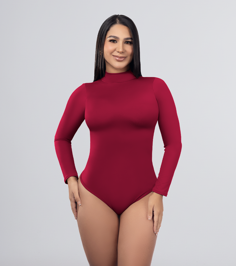 Black High Neck Control Bodysuit