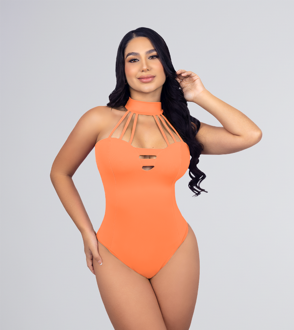 Black Heart and Strip Control Bodysuit