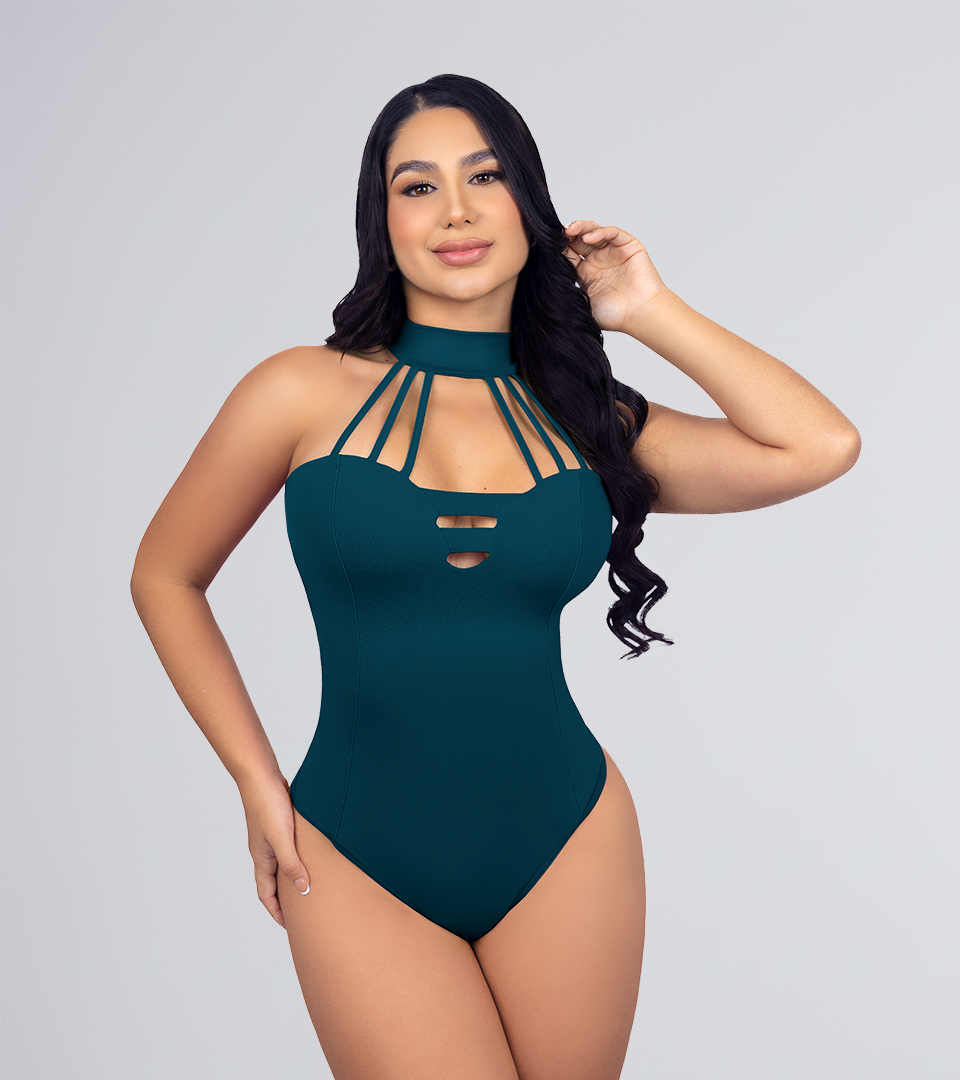 Body Control Corazón Y Tiras Verde Botella