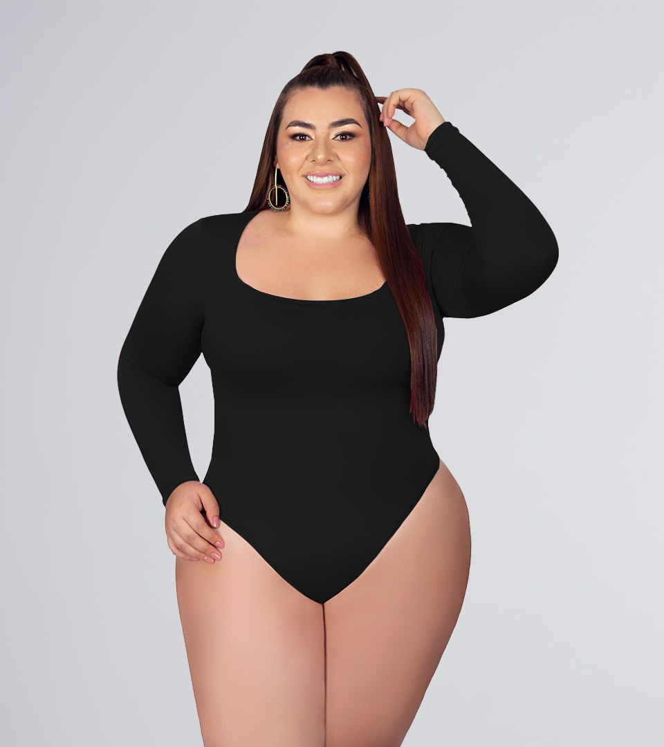 Body Control Básico MNG Larga ⭐ Negro Plus