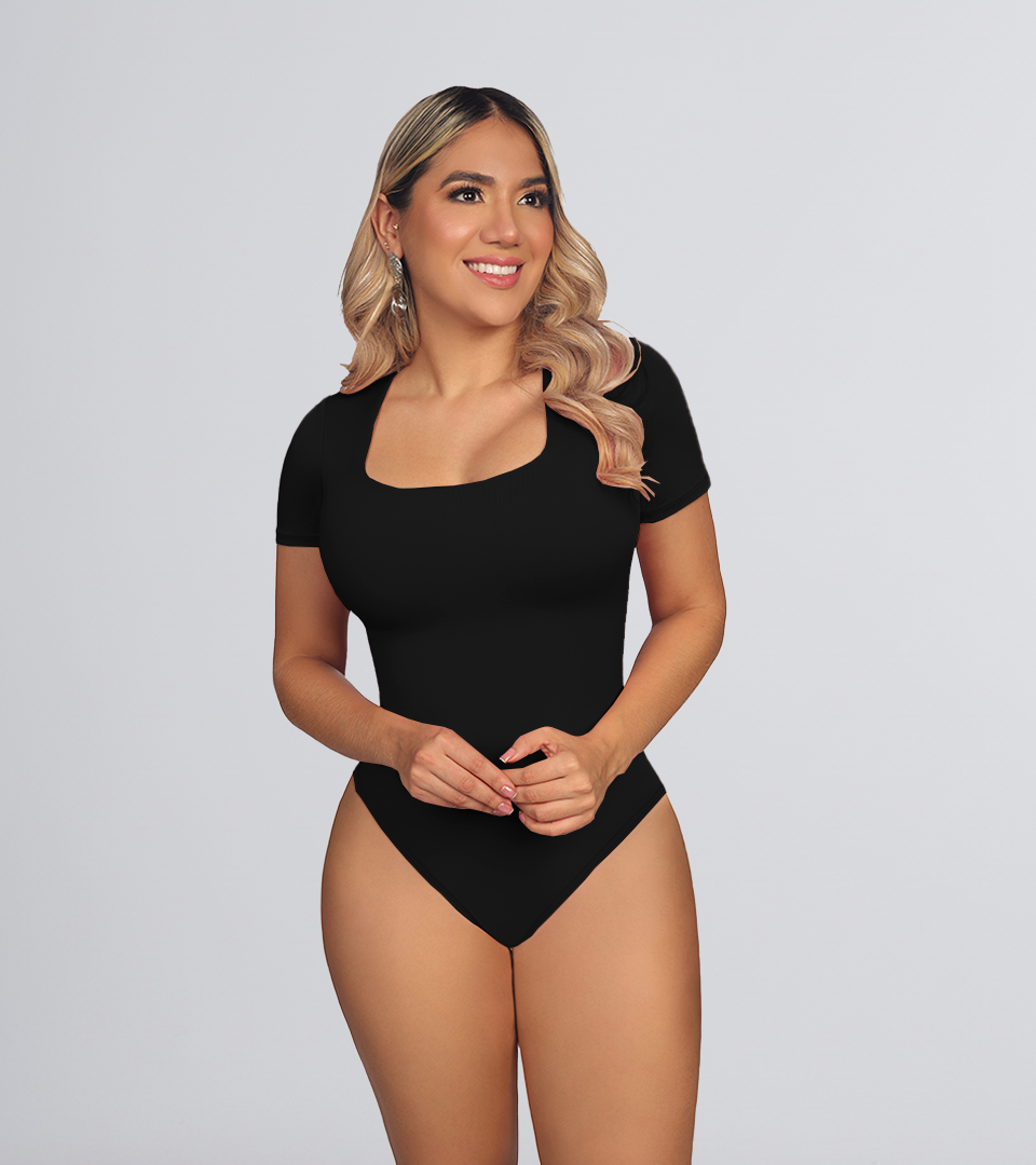 Body Control Escote Cuadrado Negro