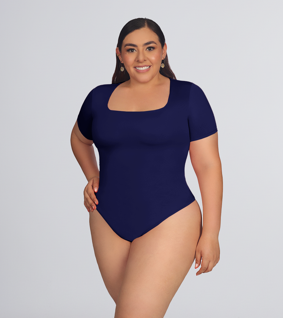 Square Neckline Control Bodysuit ⭐ Black Plus