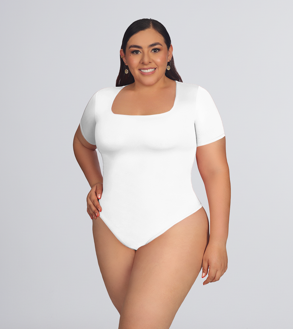 Body Control Escote Cuadrado ⭐ Blanco Plus