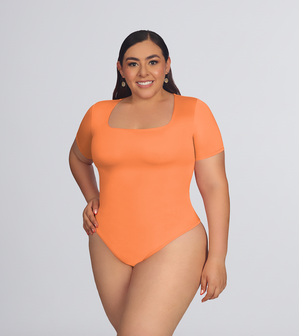 Square Neckline Control Bodysuit ⭐ Black Plus