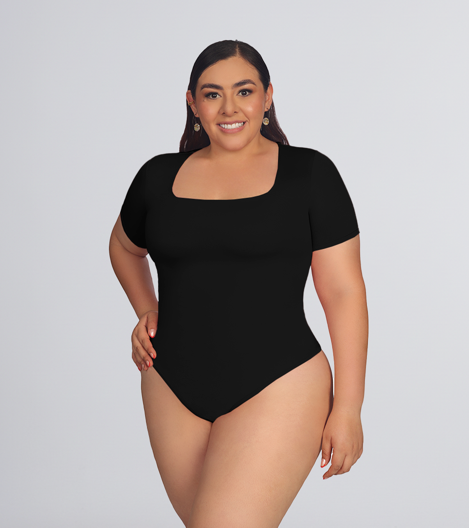 Body Control Escote Cuadrado ⭐ Negro Plus