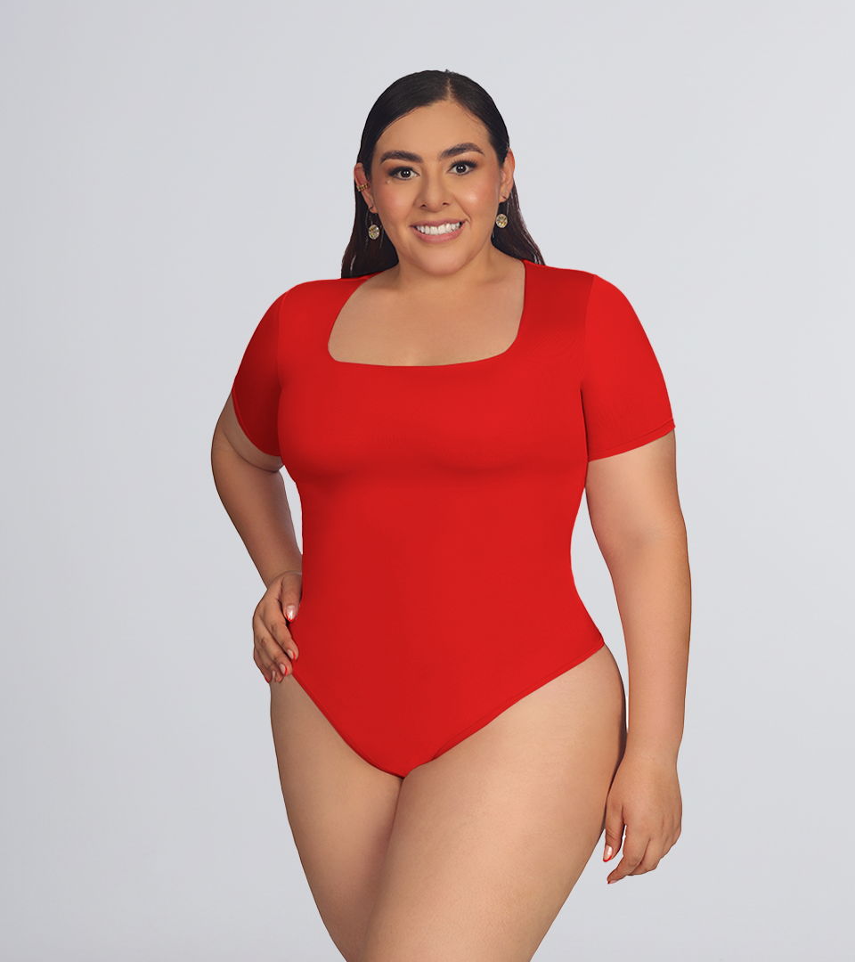Body Control Escote Cuadrado ⭐ Rojo Plus