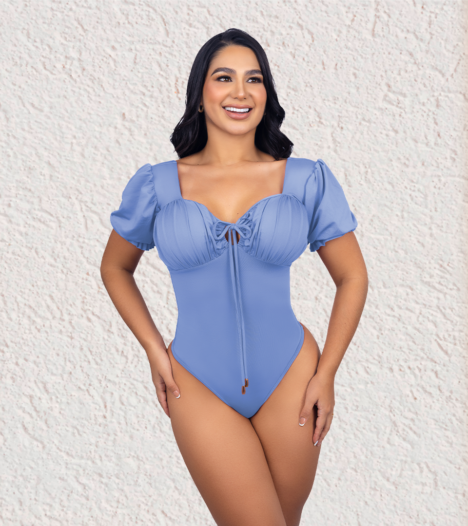 Body Control Copa Drapeada Azul Salvia