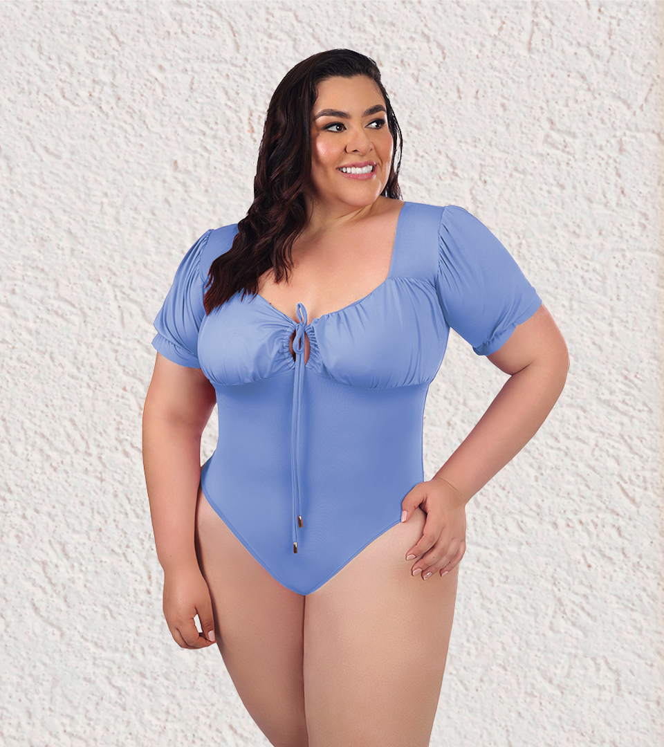 Body Control Copa Drapeada ⭐ Azul Salvia Plus