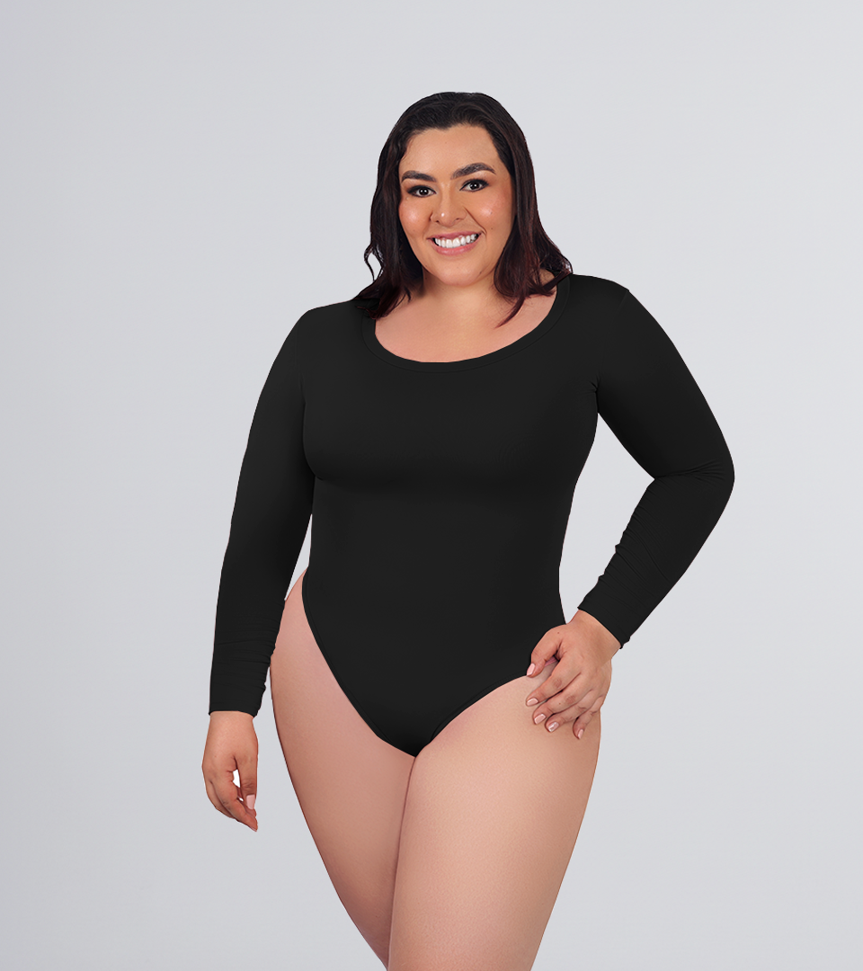 Body Control Básico Mng Larga ⭐ Negro Plus