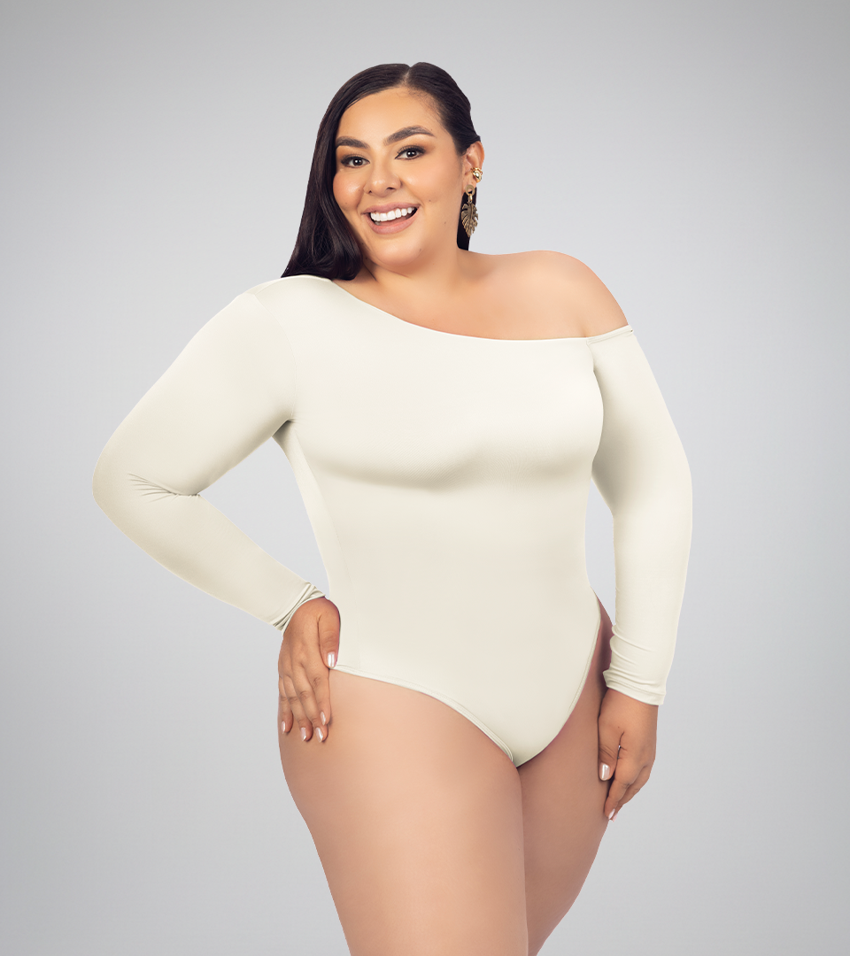 Body Control Basico Asimetrico Marfil ⭐ Pluss