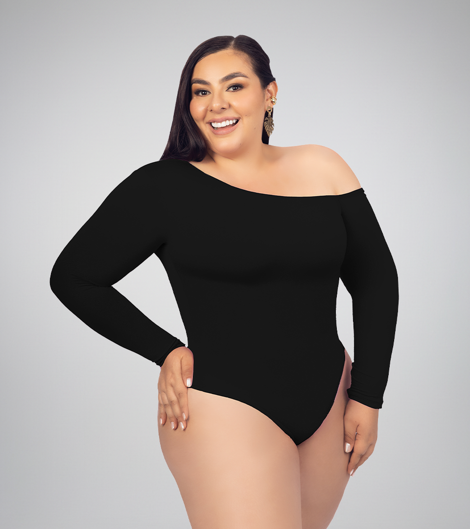 Body Control Basico Asimetrico Negro ⭐ Pluss