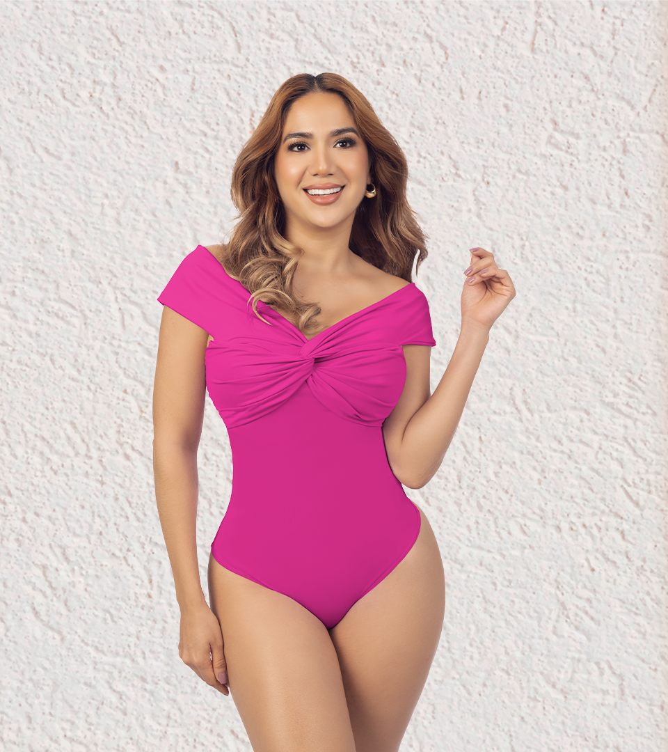 Side Control Bodysuit In Black Strips