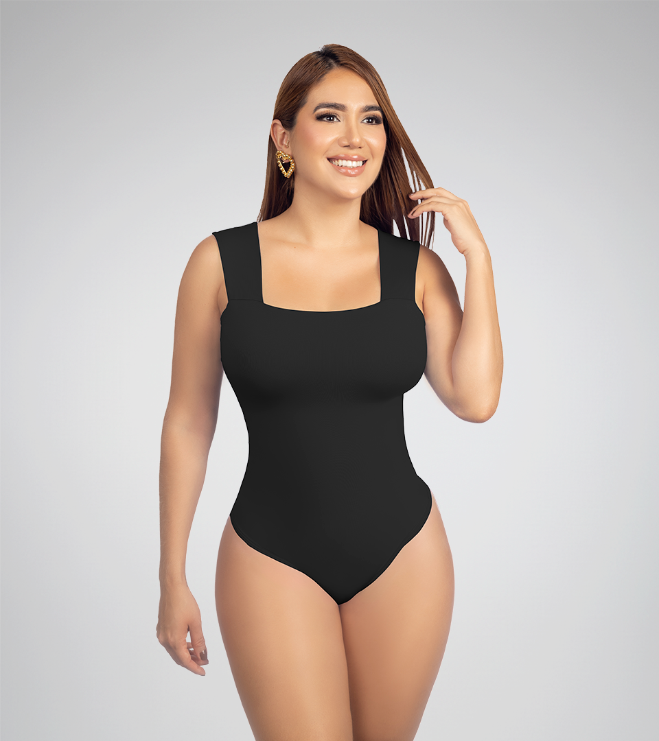 Side Control Bodysuit In Black Strips