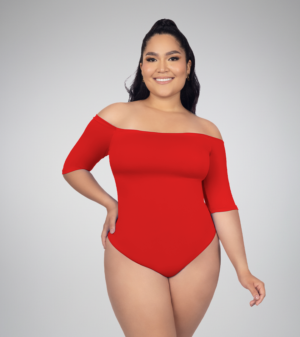 Body Control Bandeja Con Manga 3/4 Rojo ⭐ Pluss