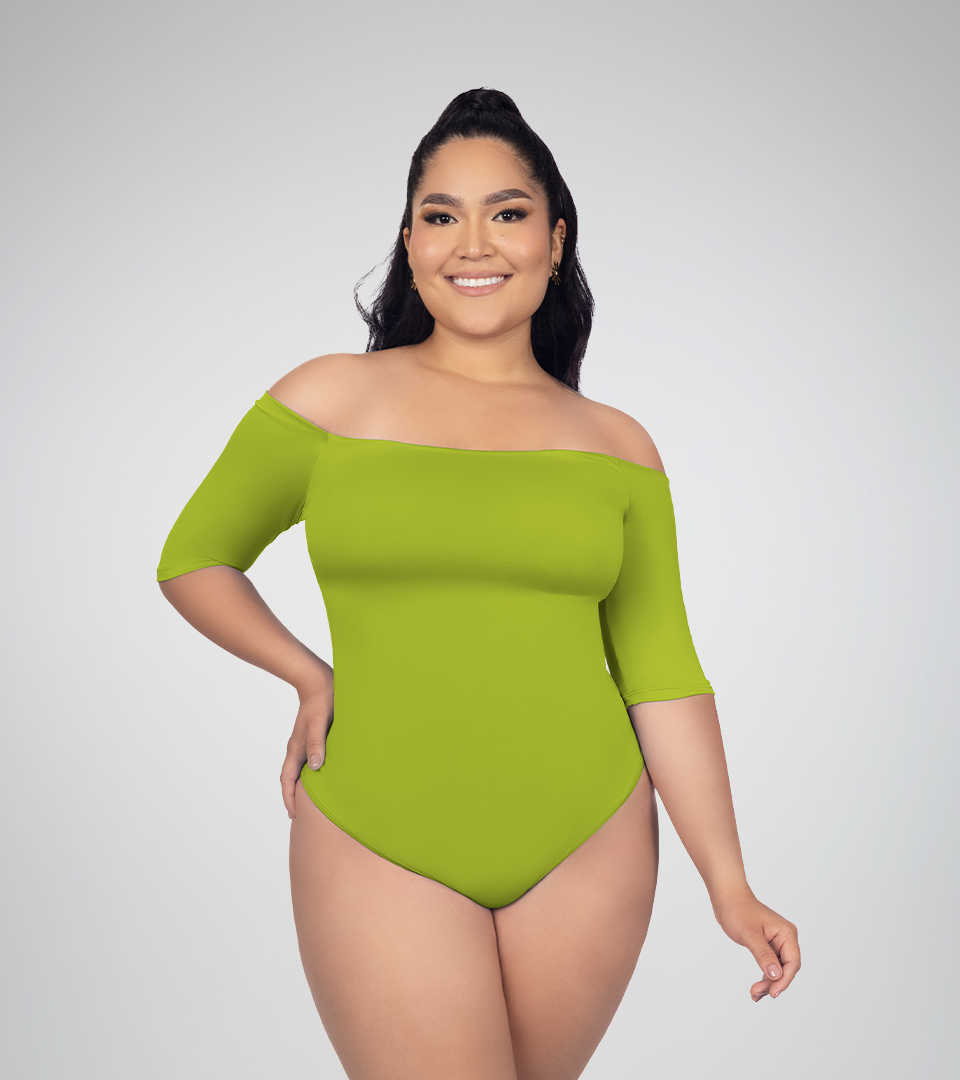 Body Control Bandeja Con Manga 3/4 Verde Oliva⭐ Pluss