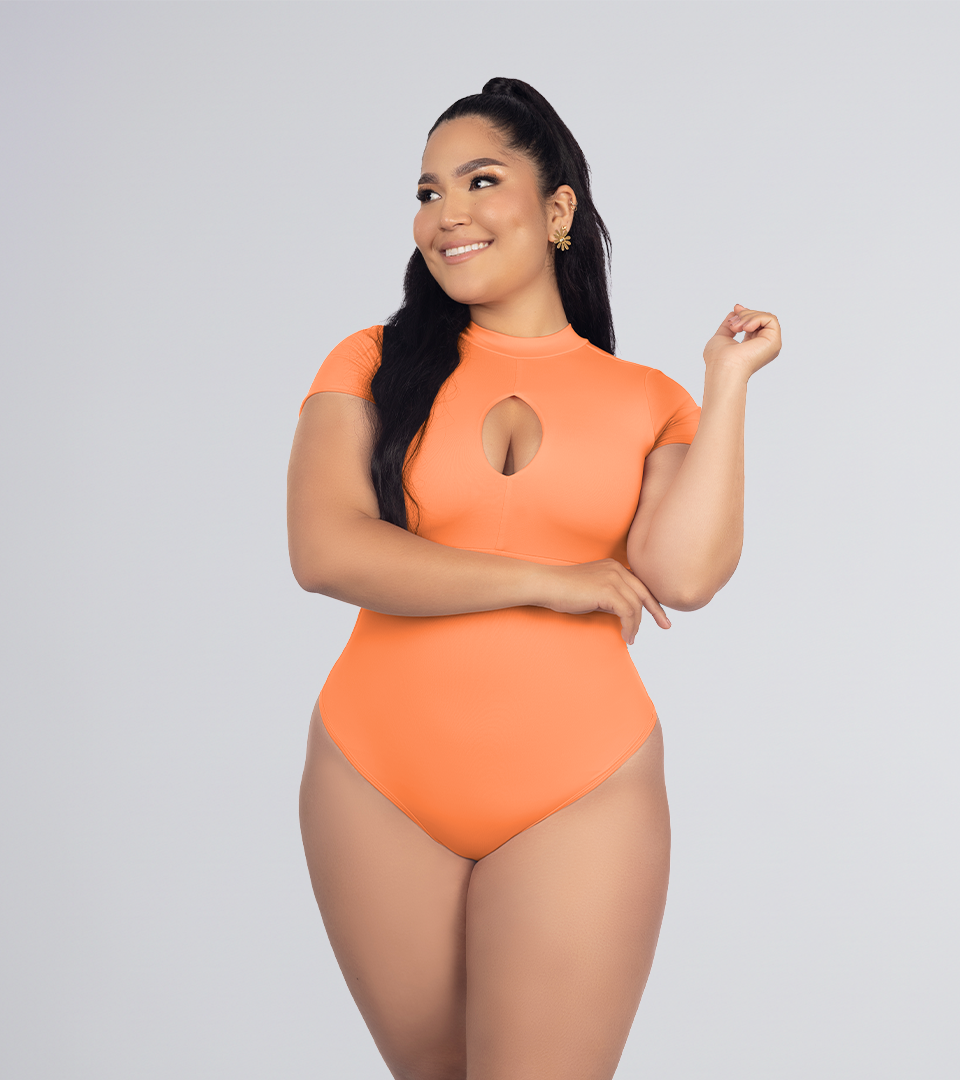 Body Control Cuello Alto con Gota en Escote Mandarina ⭐ Pluss