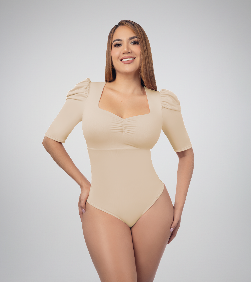 Body Control Escote Corazon Surcido Beige
