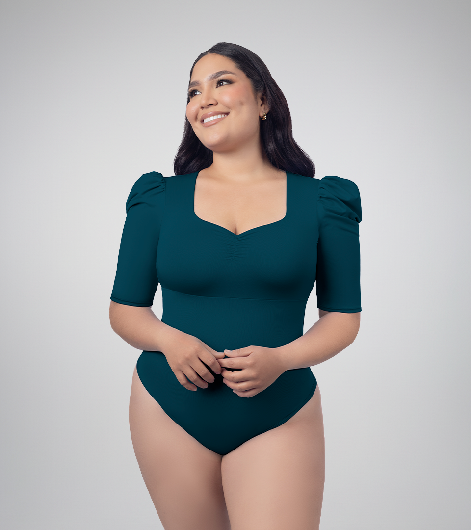 Body Control Escote Corazon Surcido Verde Botella ⭐ Pluss