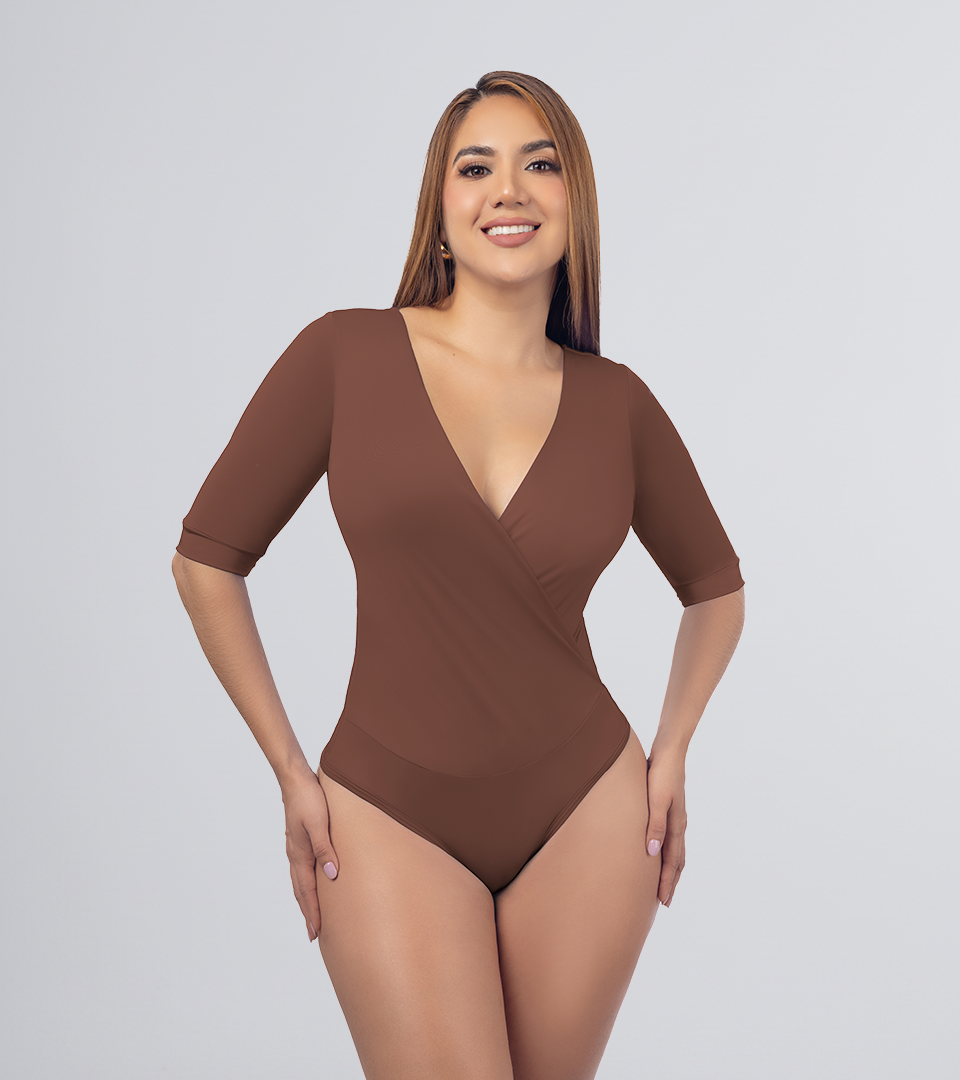 Side Control Bodysuit In Black Strips