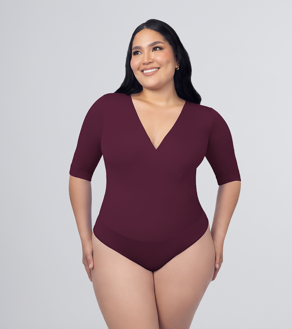 Body Control Cruzado Manga 3/4 Uva⭐ Pluss