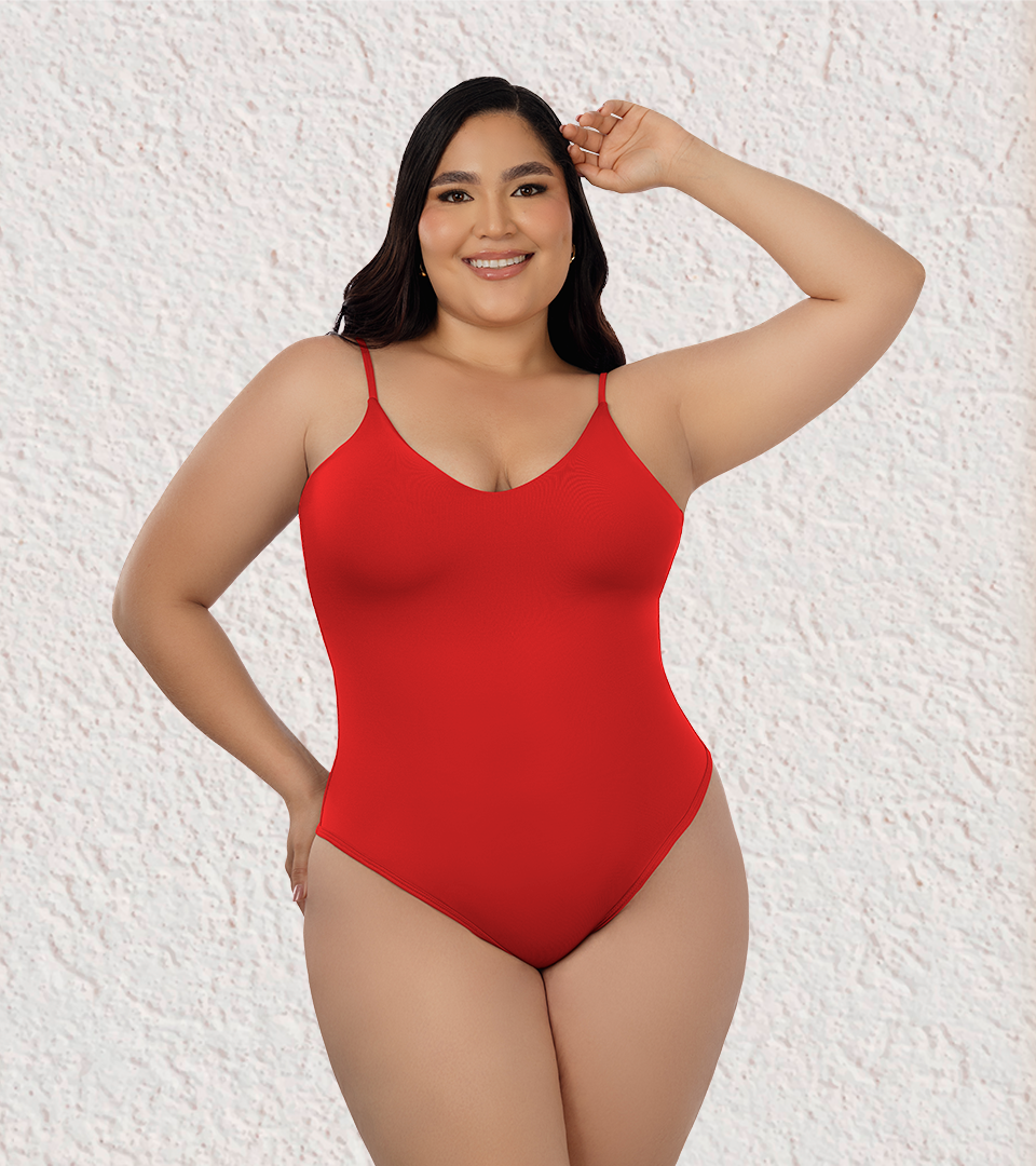 Body Control Basico Triangulo Tiras Rojo ⭐ Pluss