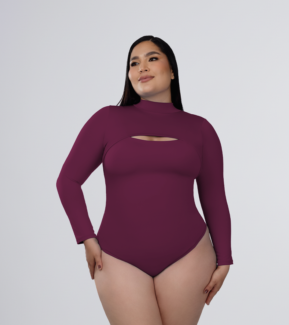 Body Control Manga Larga y Escote Recto Uva ⭐ Pluss