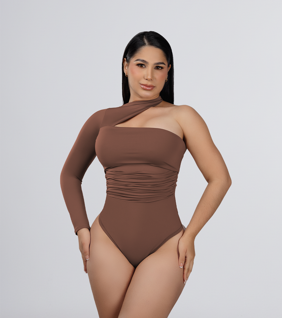 Body Control Asimetrico Manga Removible Marron