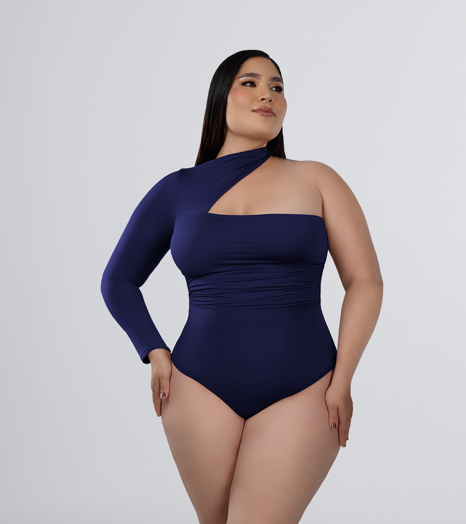 Body Control Asimetrico Manga Removible Azul Navy ⭐ Pluss