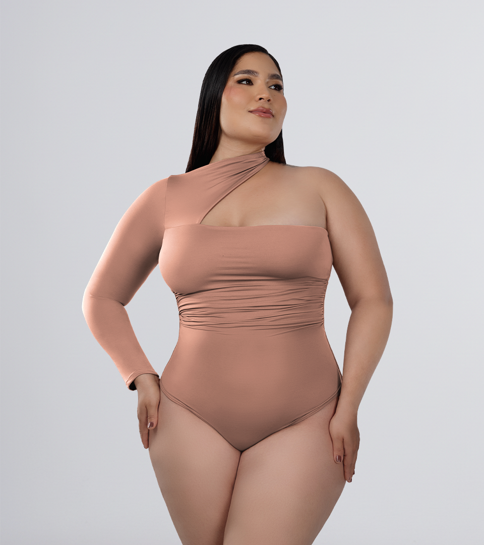Body Control Asimetrico Manga Removible Moka ⭐ Pluss