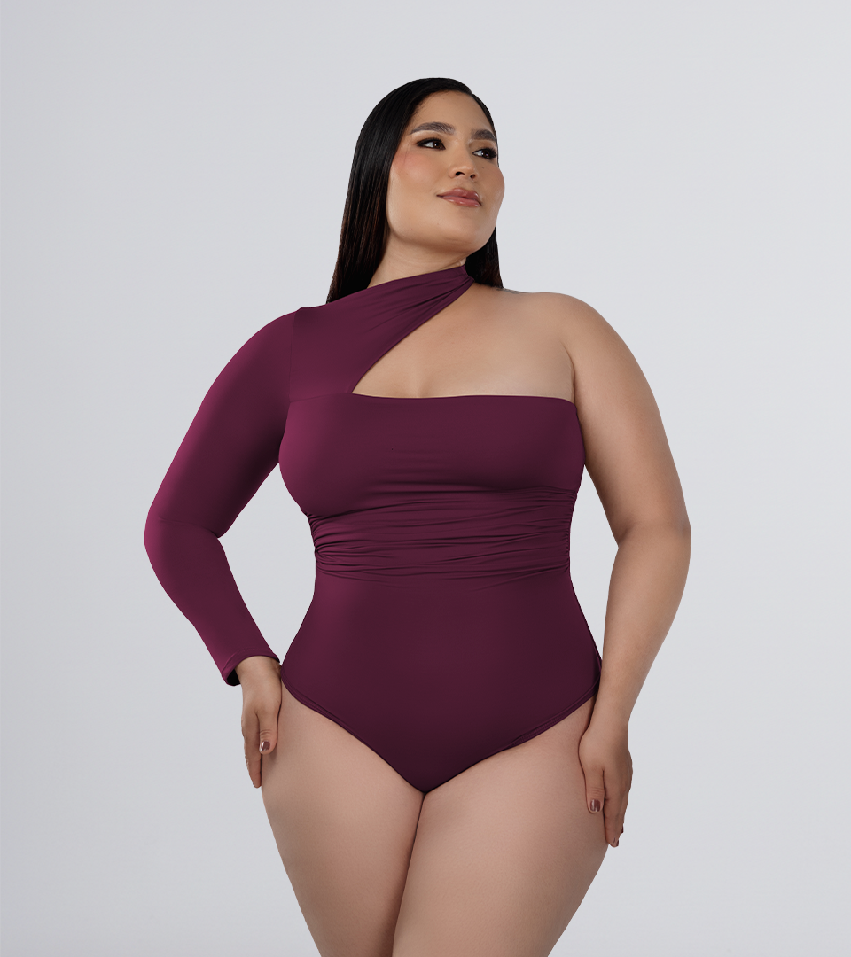 Body Control Asimetrico Manga Removible Uva ⭐ Pluss