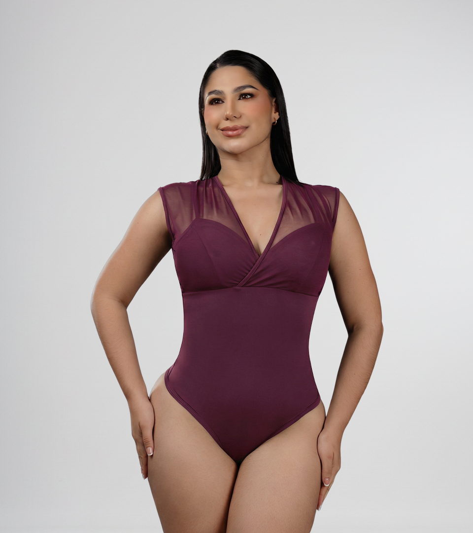 Body Control Cruzado Con Top y Maya Uva