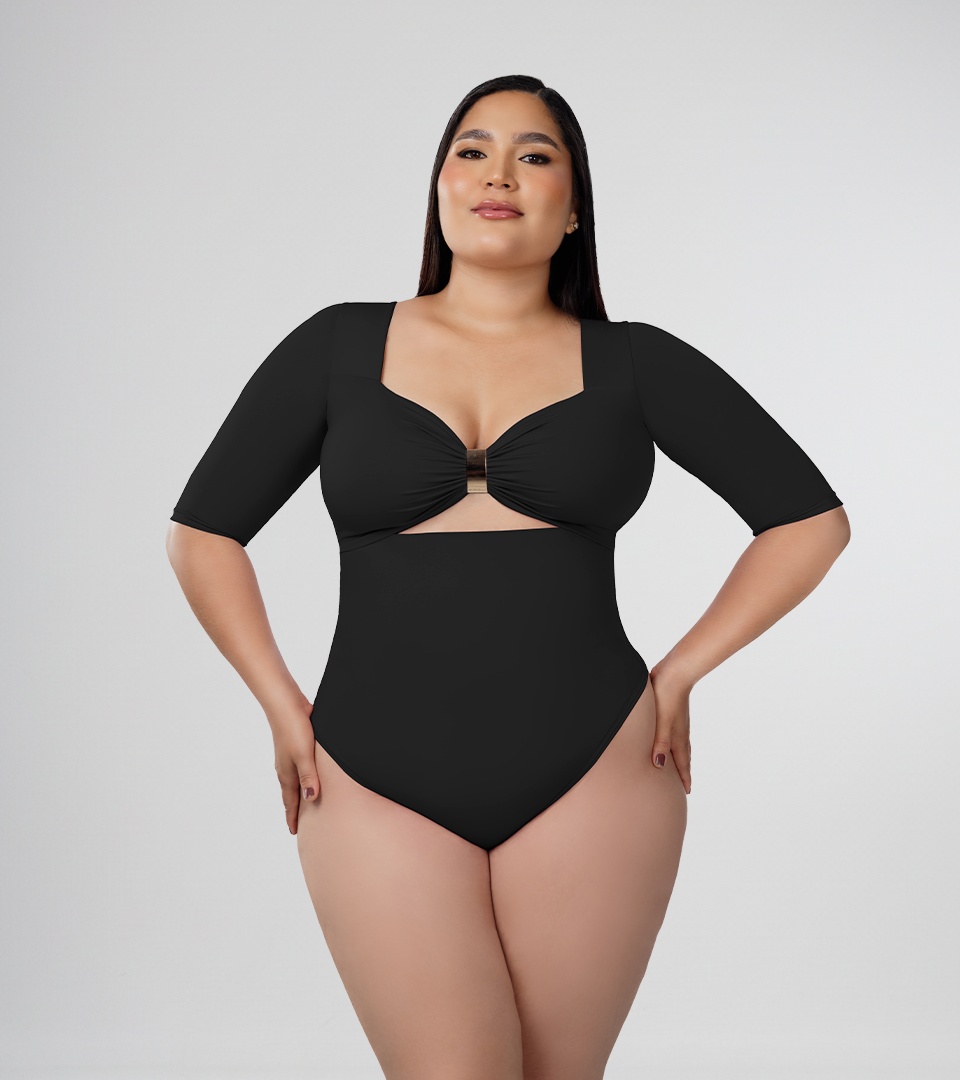 Body Control Manga 3/4 Hebilla Central Negro ⭐ Pluss