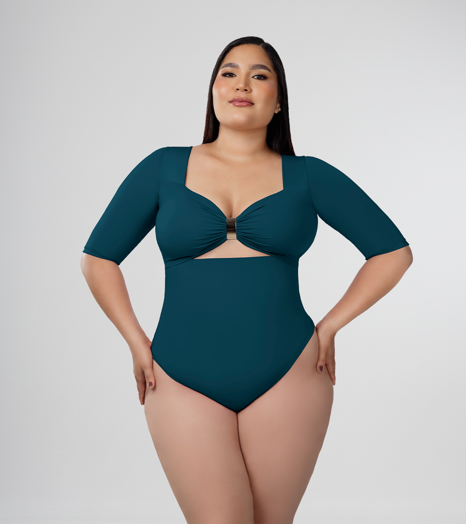 Body Control Manga 3/4 Hebilla Central Verde Botella ⭐ Pluss