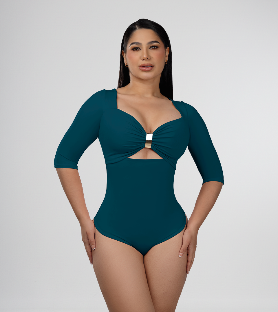 Body Control Manga 3/4 Hebilla Central Verde Botella