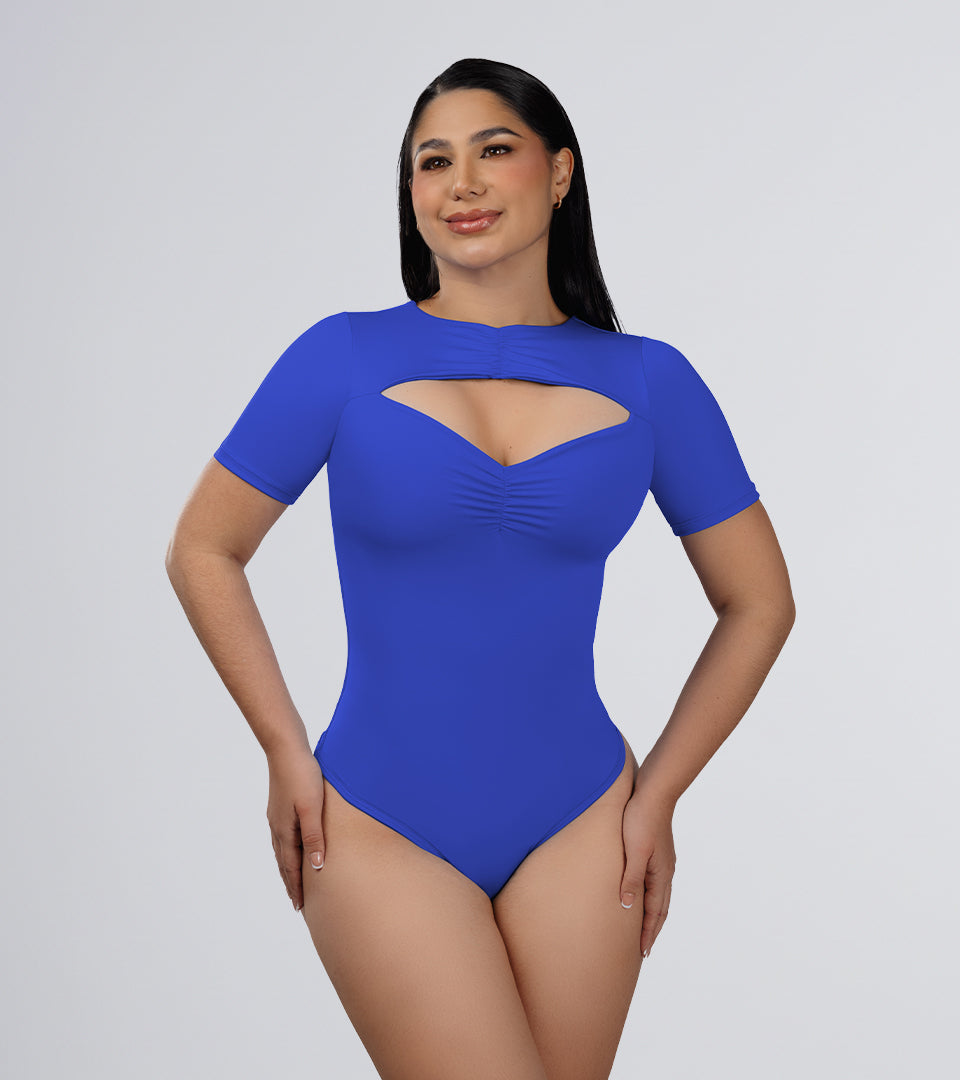Body Control  escote corazon con detalles zurcidos Azul Rey