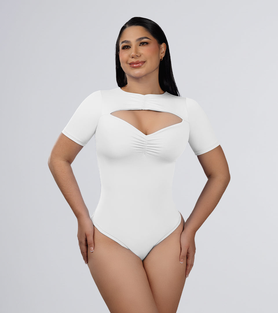 Body Control  escote corazon con detalles zurcidos Blanco