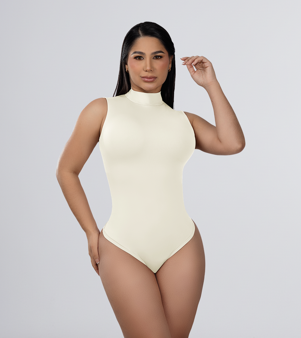 Body Control Espalda Cruzada Con Cuello Marfil