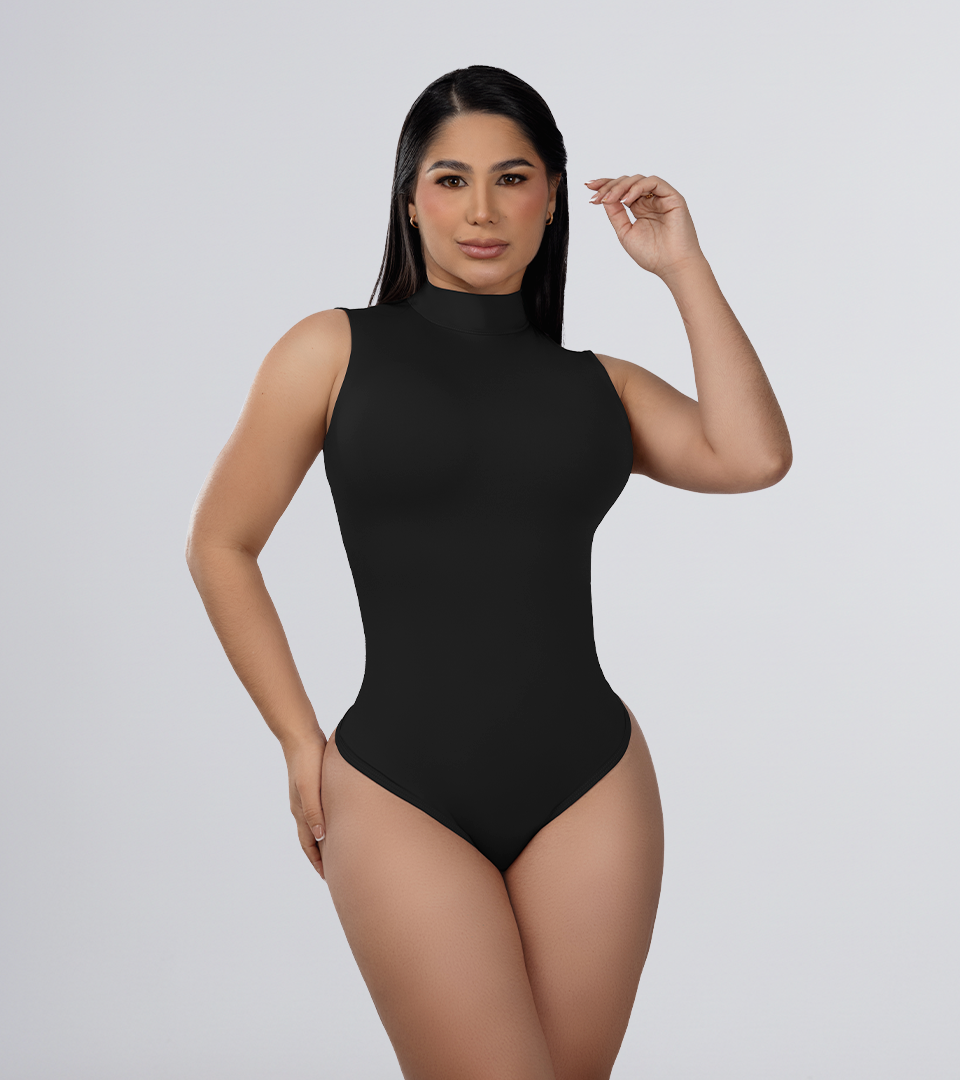 Body Control Espalda Cruzada Con Cuello Negro