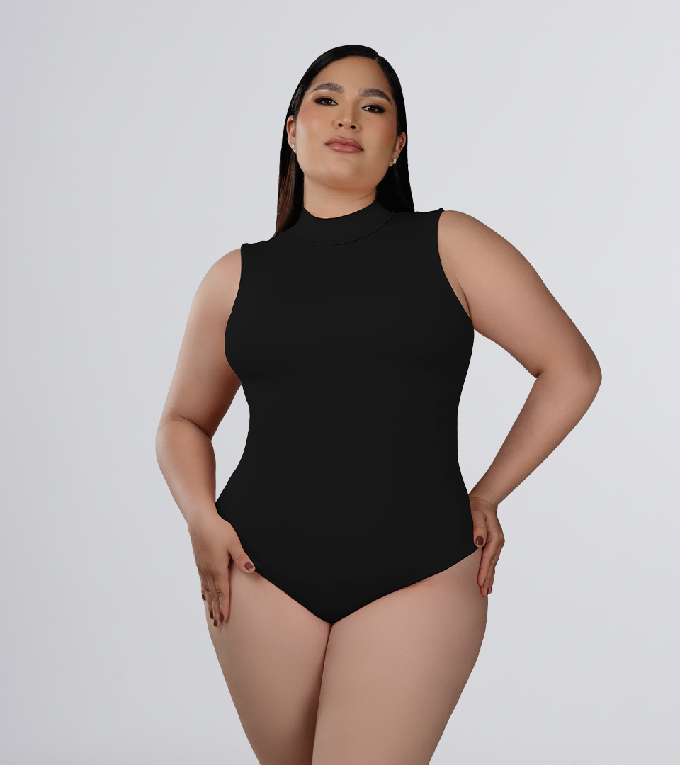 Body Control Espalda Cruzada Con Cuello Negro⭐ Pluss