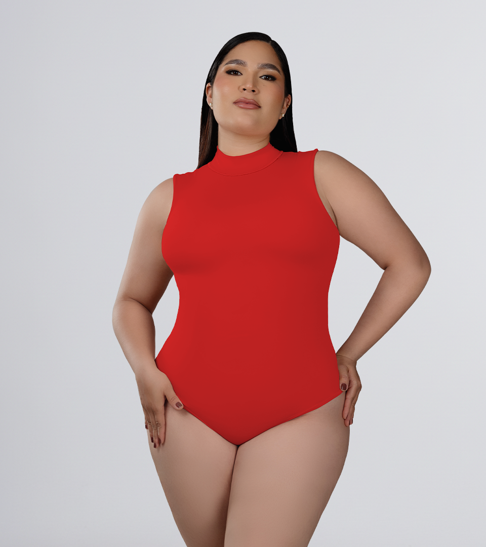 Body Control Espalda Cruzada Con Cuello Rojo ⭐ Pluss