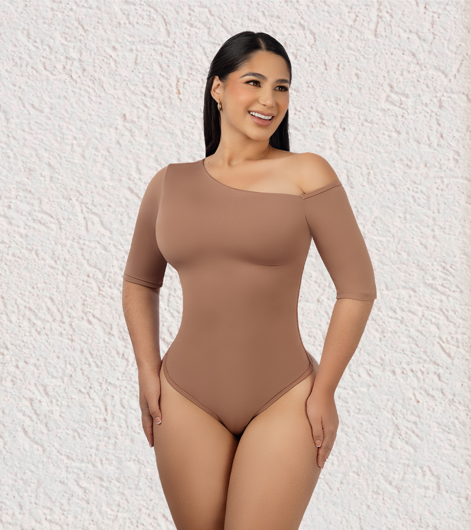 Body Control Asimetrico Manga 3/4 Moka