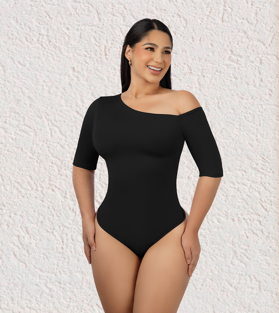 Body Control Asimetrico Manga 3/4 Negro