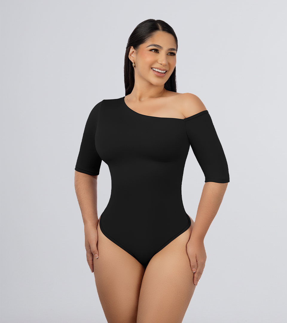Body Control Asimetrico Manga 3/4 Negro